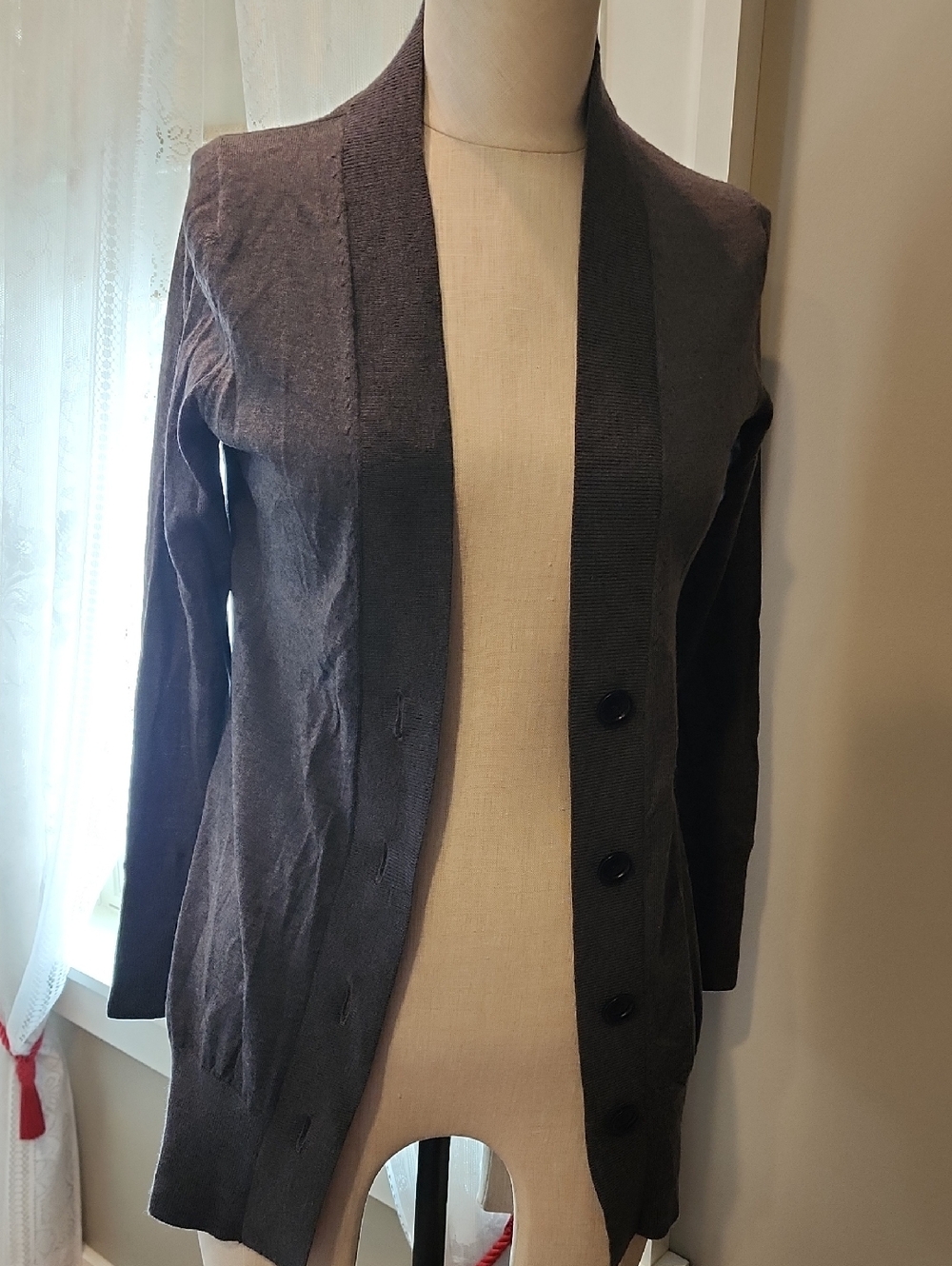 Banana Republic Dark Gray Merino Knit Cardigan